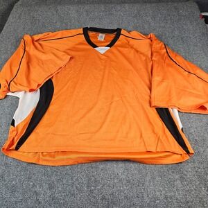 Kamazu Goal Soccer Jersey Mens 3XL Orange Black White Mesh Athletic Shirt